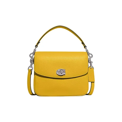 COACH Cassie Полированная кожа GRAIN LEATHER Сумка через плечо Сумка через плечо Маленькая женская сумка Canary