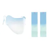 Ледниково-голубая маска для лица + сине-зеленые охлаждающие рукава