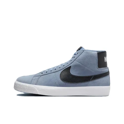 Nike Blazer Mid Abrasion Resistant Дышащий MID Топ Скейтборд Кроссовки Мужской Синий