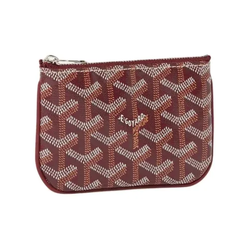 GOYARD Холст Телячья кожа Key Pouch Нано Унисекс Бордовый