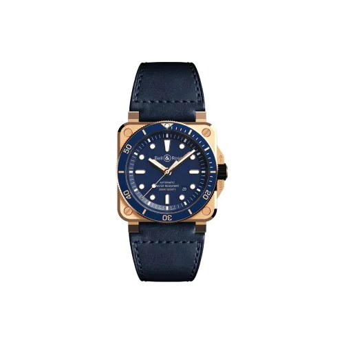 Bell & Ross Автоматический Механический Механизм Мужские Часы 42мм*42мм*12,05мм Синий