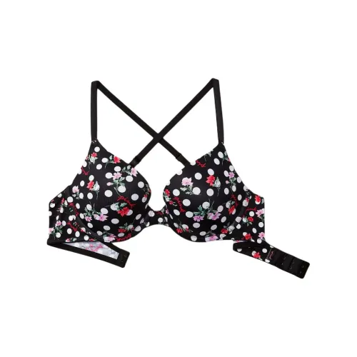 Victoria's Secret Розовый Девичий Бюстгальтер Женские Черный Белый Цветочный Гороховый Узор С принтом