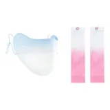 Ледниково-голубая маска для лица + бело-розовые охлаждающие рукава