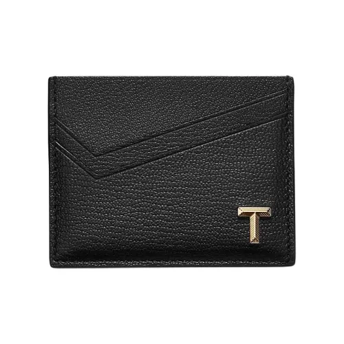 TIFFANY CO. T Series Козья кожа Держатель для карт Женские Черный