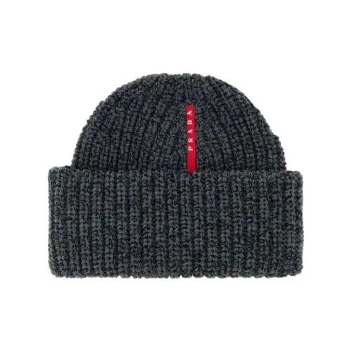 PRADA Переработанный полиэстер полиэстер шапки-бини женские серый