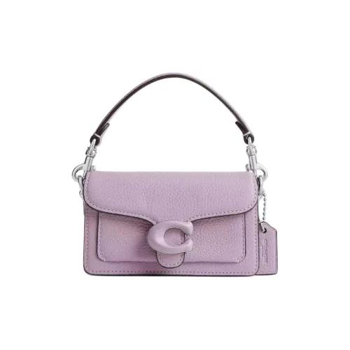 COACH Tabby Полированная кожа GRAIN LEATHER Портативная Сумка через плечо Сумка на плечо Мини Женский Светло-фиолетовый