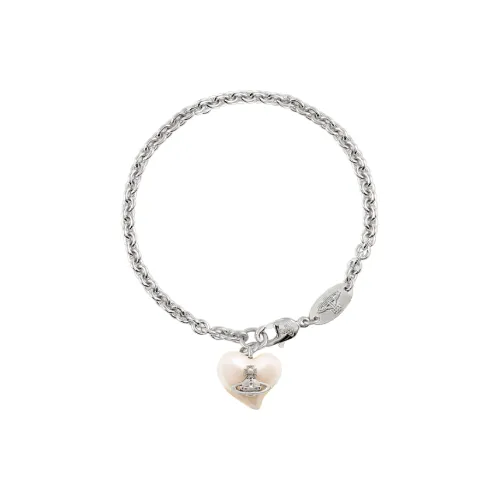 Vivienne Westwood Brass Swarovski Glass Pearl Bracelets Unisex Silver Вивьен Вествуд Латунь Swarovski Стекло Жемчужные Браслеты Унисекс Серебряный
