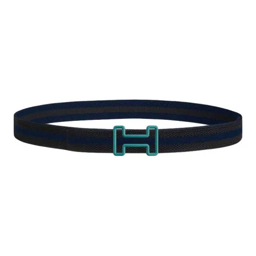 HERMES Двойной Сетчатый Дизайн Кожаные Ремни Мужские Многоцветные Ширина 3,2CM