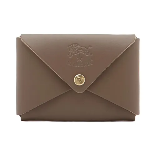 Il Bisonte Кошелек из коровьей кожи держатель для карт Unisex Light Серый