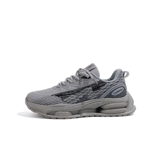 HUANQIU Легкое Дышащее Низкий Топ Кроссовки Мужские Серый Черный