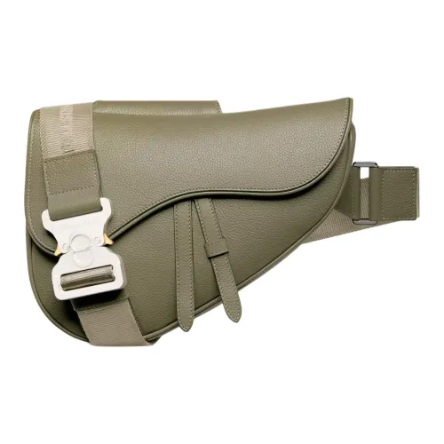 DIOR Гранированная телячья кожа седельная сумка курьерская сумка сумка через плечо мужская хаки