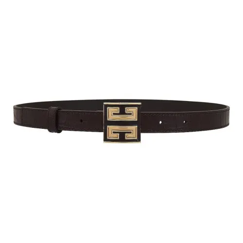 GIVENCHY Letter Logo Кожаные ремни Женские Черный Ширина 2CM