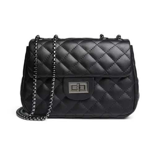 Old Man's Head Спилок Коровья Кожа Плечевая Сумка Женская Черная