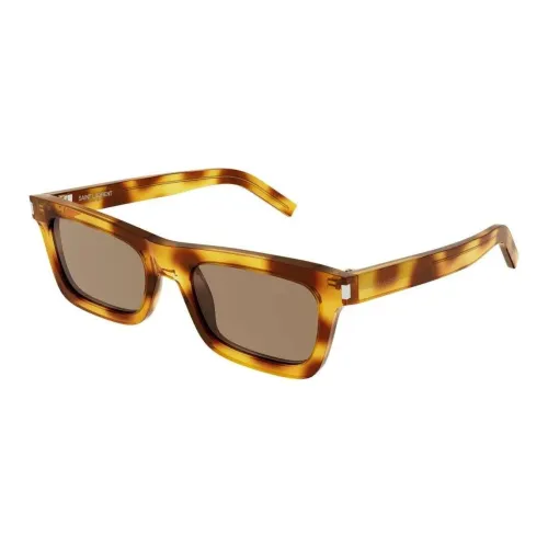 SAINT LAURENT Ацетат Прямоугольные Солнцезащитные очки Женские Желтые