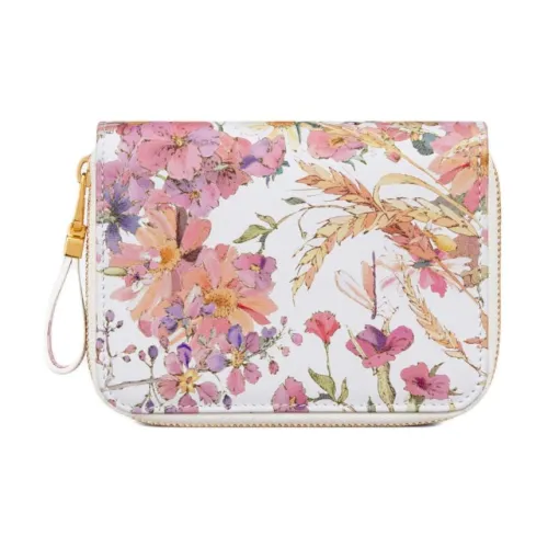 DIOR Caro Printed Телячья кожа Кошелек Женский Белый и Многоцветный