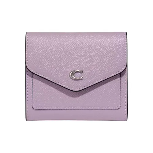 COACH Wyn GRAIN LEATHER Монетница Кошелек Мини Женский Светло-фиолетовый