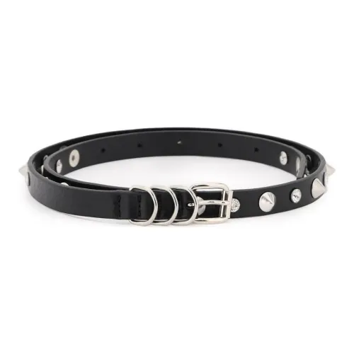 Alessandra Rich Буква Дизайн Кожаные ремни Женские Черный