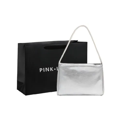 PINK·LAND ПУ (полиуретан) Сумка Сумка через плечо Женская Серебряная Черная Белая