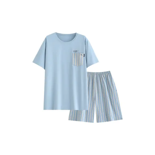 Пижамный комплект Follow The United States для мужчин цвет озерно-синий