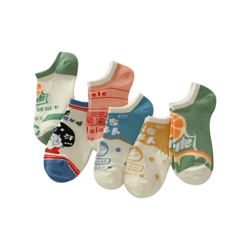 AUGUST No Show Носки Женские 6 пар Фрукты Beverage Series