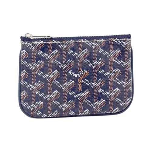 GOYARD Холст Телячья кожа Зубы Собака Ключница Нано Унисекс Темно-синий