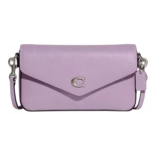 COACH Wyn GRAIN LEATHER Конверт Сумка через плечо Маленькая Женская Светло-фиолетовая