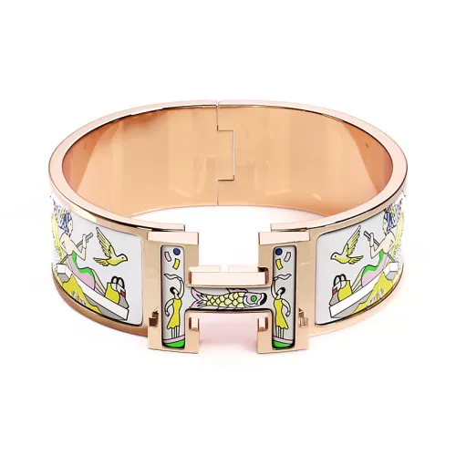 HERMES Эмаль Покрытие Розовое Золото Аксессуары для мобильных устройств Браслеты Женские Золото