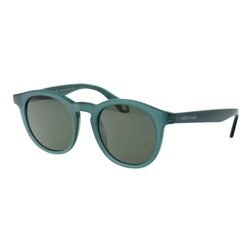 GIORGIO ARMANI Ацетат Круглые Солнцезащитные очки Мужские Зеленые