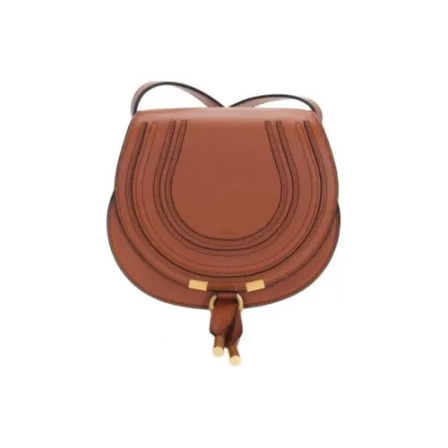 Chloe Marcie Телячья кожа Сумка через плечо Мини Женская Коричневая