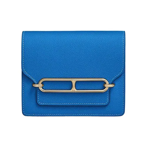 HERMES Roulis Evercolor Телячья кожа Свиной нос Мелочь Кошелек Картхолдер Бананка Кошелек Женские Аква Enchanting Синий