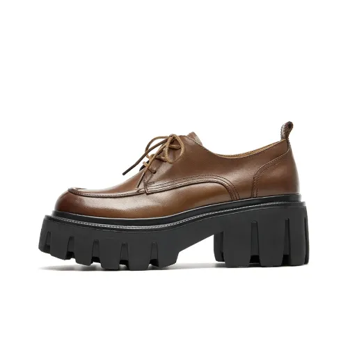 Beau Today Платформа Обувь Женская Какао-Кофейный