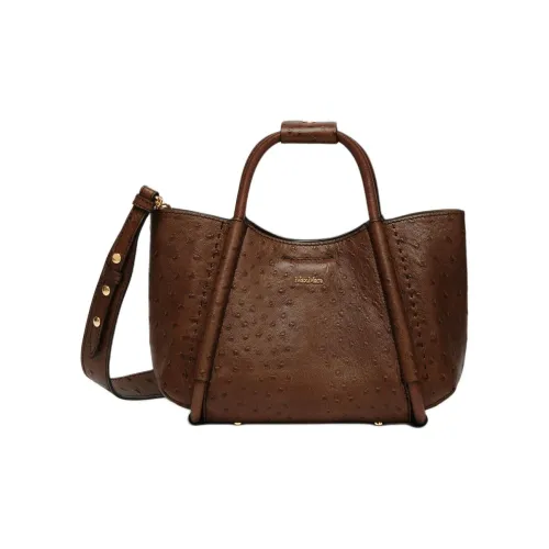 MaxMara Ostrich Принт Кожа Сумка Сумка через плечо Сумка через плечо Экстра Маленькая Женская Коричневая