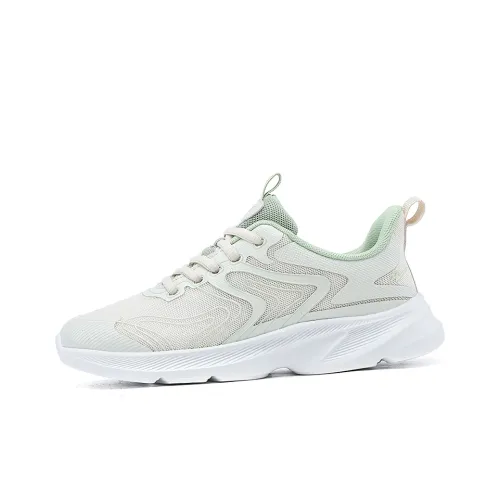 Binary Шок Absorbing Anti-Slip Wear Resistant Breathable и Lightweight Низкие Беговые кроссовки Женские Бежево-зеленые