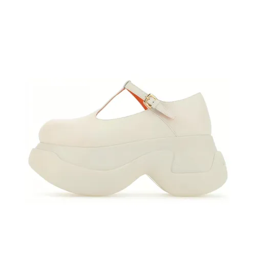 MARNI Низкий топ обувь на платформе Женская белая