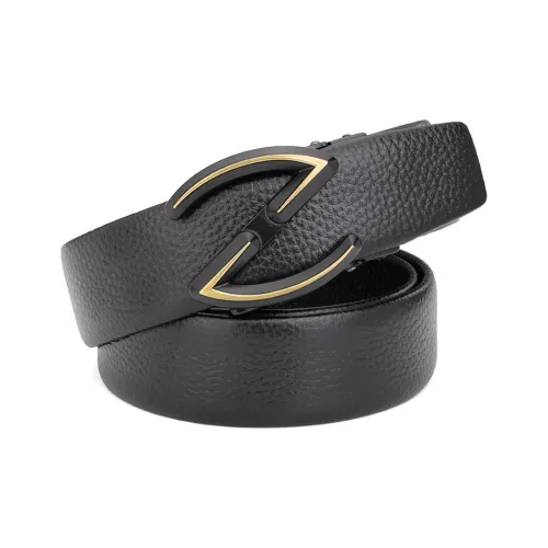 Cows Reign Золотой Z-образный Натуральная кожа Модный Трендовый Мягкий кожаный ремни Мужской