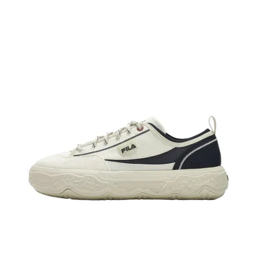 FILA Rock Low-Top Canvas Shoes Beige Yellow/Berry Blue Men's