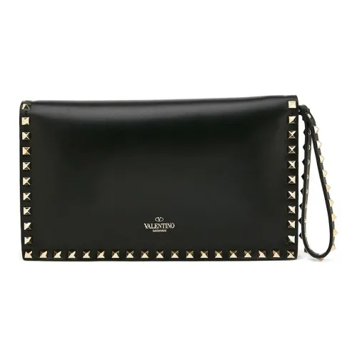 Valentino Кожа Клатч Маленький Женский Черный