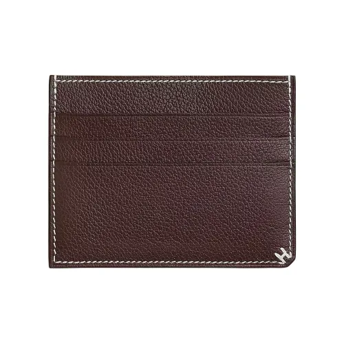 HERMES H Sellier Evercolor Кожа Картхолдер Женские 44 MOKA Мокко