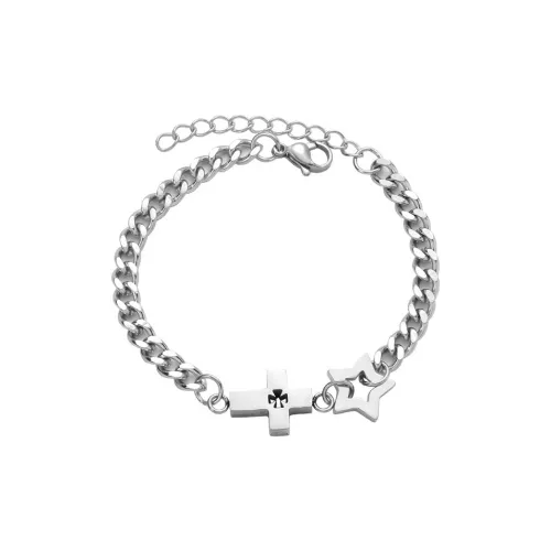 AKAK Титановый стальной браслет мужской серебряный