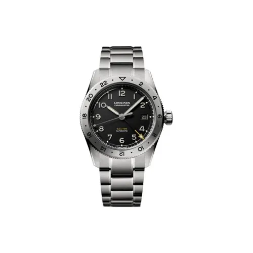 LONGINES Автоматический Механический Механизм Унисекс Часы 39 мм Черный Циферблат Титан Корпус Часы Титан Ремешок