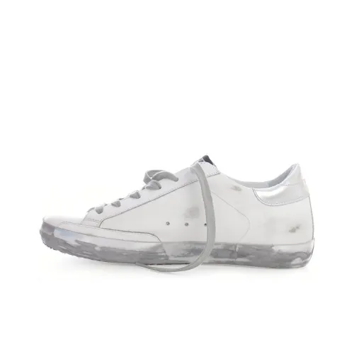 Golden Goose Супер Звезда Стильные Скейтбординги Женские Белые Потертые