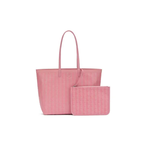 LACOSTE Покрытый холст Тоут Сумка Сумка для покупок Сумка на плечо Сумка среднего размера Женская Розовая