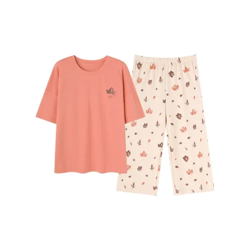 JinShaLa Pajama Комплект Женский Оранжевый Красный