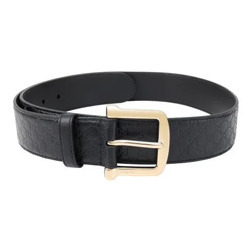 GUCCI Половина с принтом застежка-булавка кожаные ремни мужской черный золотой ширина головы 4CM