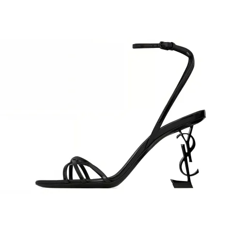 SAINT LAURENT Cassandre One Ремень Сандалии 8,5 см Женские Черный