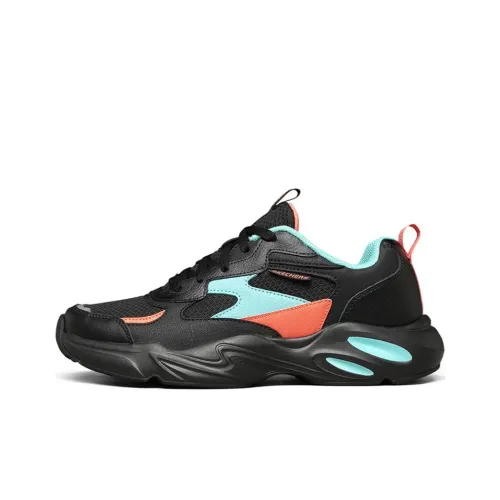 Skechers Stamina Airy Устойчивые к истиранию Низкие Топ Кроссовки для бега Мужские Черные Синие Оранжевые