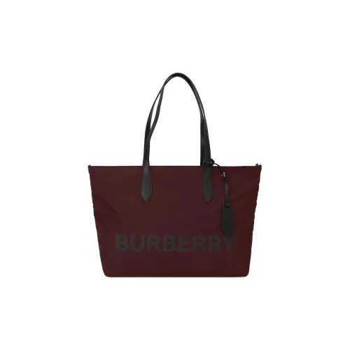 Burberry Кожа Тоут Сумка Сумка для покупок Сумка на плечо Сумка Большая Женская Бургунди