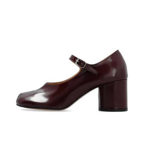 Maison Margiela Tabi Грубый каблук Туфли Мэри Джейн Женские Темно-коричневый