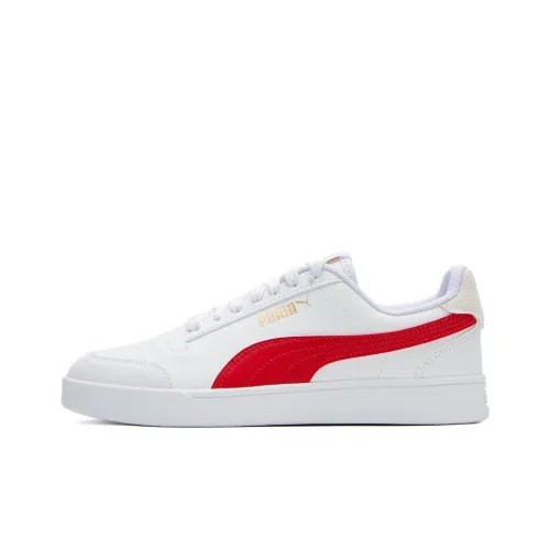 PUMA Shuffle Амортизация Износостойкие Низкие Кроссовки для Скейтбординга Унисекс Красные Белые
