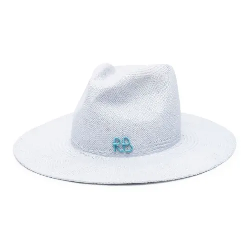RUSLAN BAGINSKIY Солома Цилиндры Женские Белые